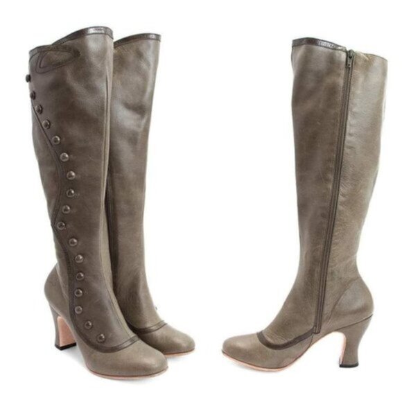 John‎ Fluevog Miracles Lourdes Olive Boots Women Size 7 - Picture 1 of 11